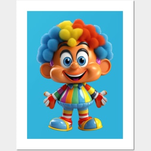 Cute 3D Adorable Clown Posters and Art